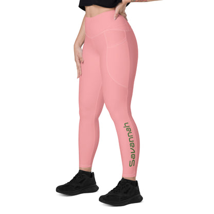 Pink leggings with pockets